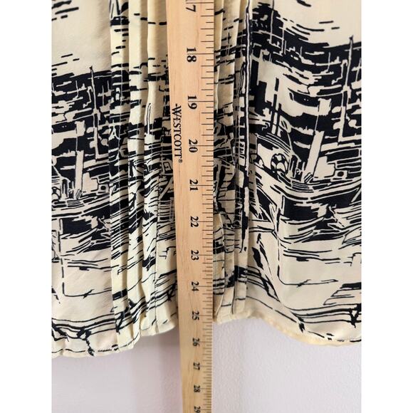 ASO Gossip Girl Blair Waldorf Parker Silk Sailboat Pleated Button Blouse Rare L - Picture 10 of 10